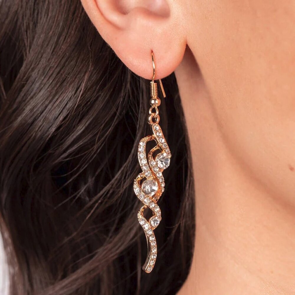 Paparazzi Jewelry Accessories - Highly Flammable - Gold Earrings - Vintage